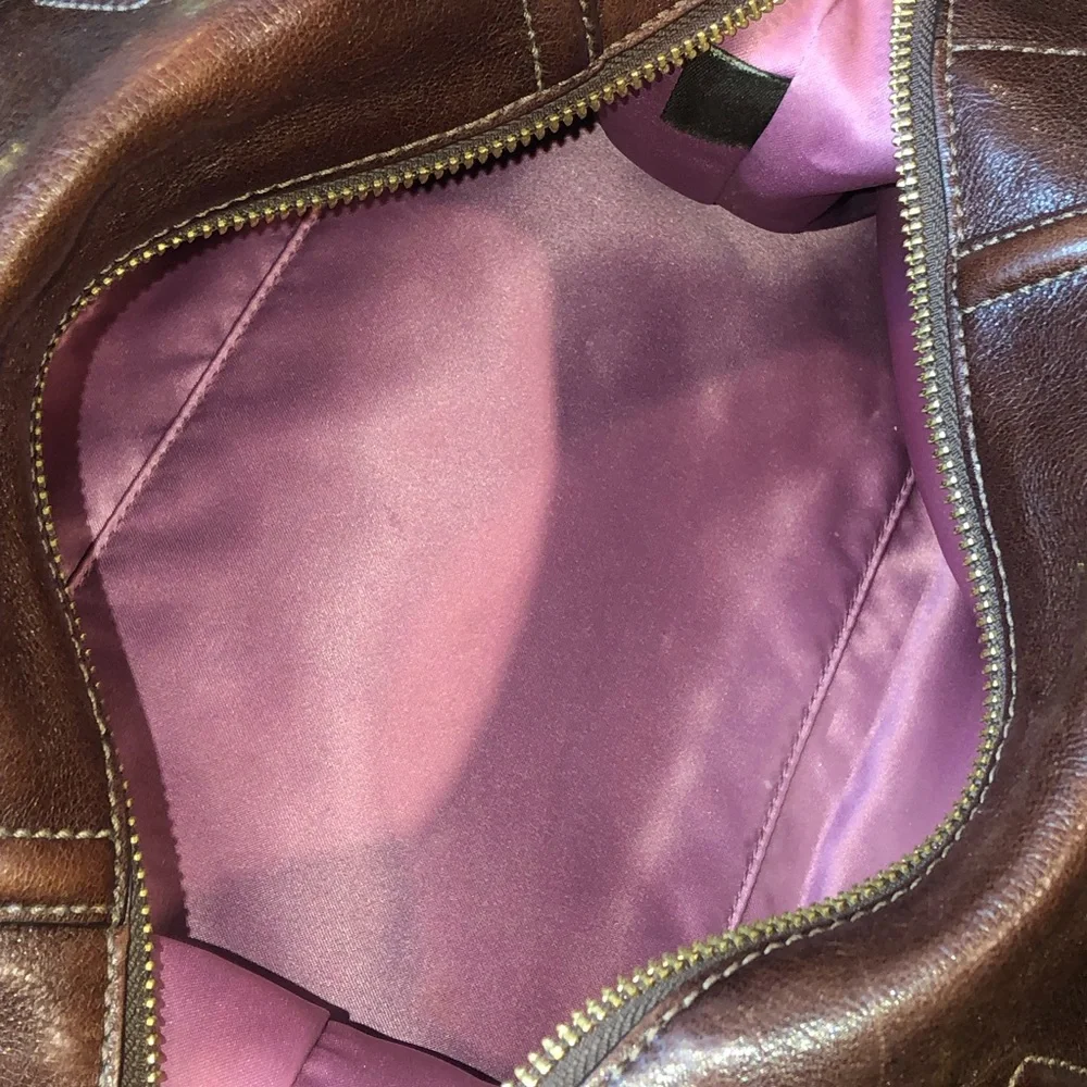 Vintage COACH Full Grain Brown Leather Top Handle Shoulder Bag NWOT